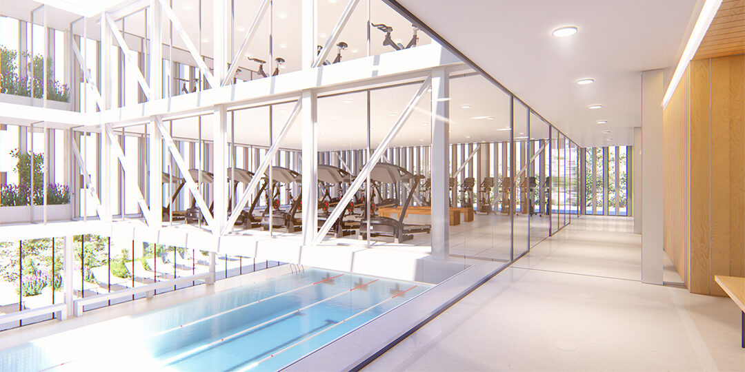 S'Aigua Dolça Sports Equipment, pool corridor and machine room